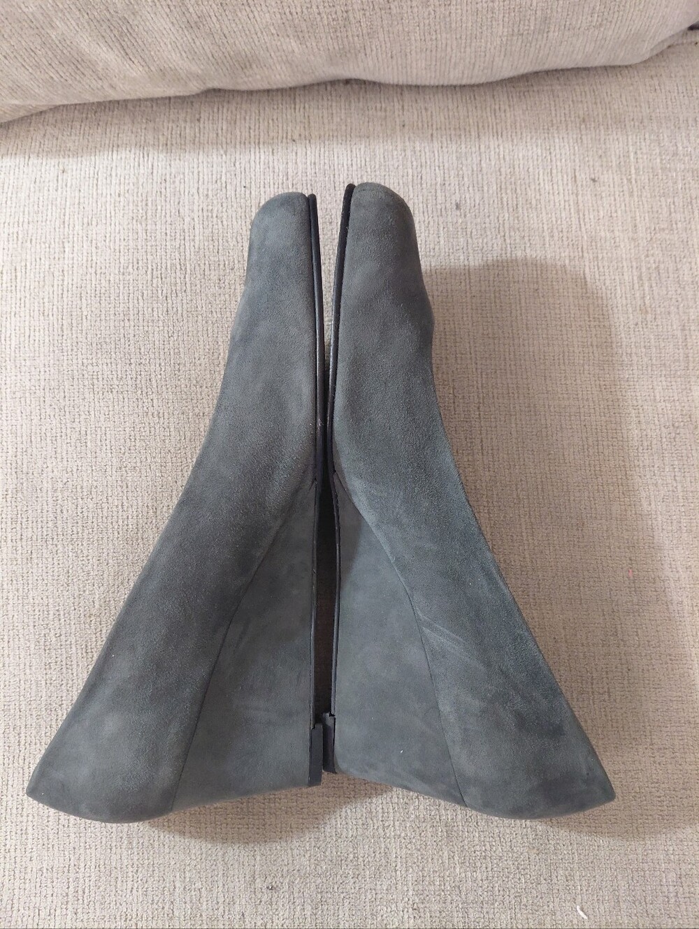 Stuart Weitzman Gray Suede Wedges Women's Size 11 - Picture 8 of 13